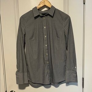 Banana Republic Women's Light Gray Pinstripe Riley Shirt